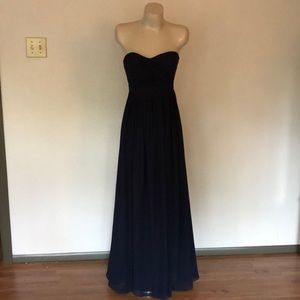 Jenny Yoo Dresses - Navy strapless chiffon floor length dress Jenny Yoo Dresses - Navy strapless chiffon floor length dress